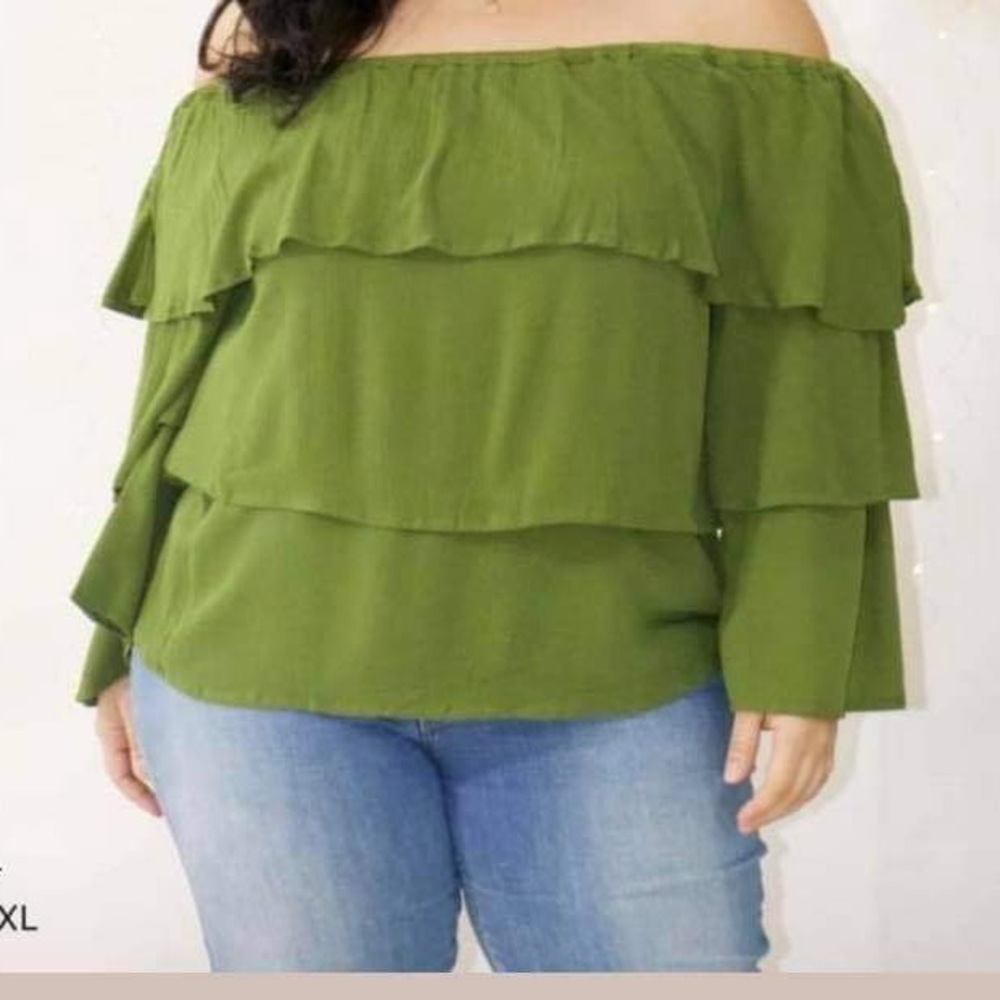 Offshoulder Berry Berry By Balina Size XXL- Green New With Tags